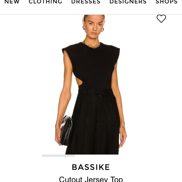 BASSIKE Cut out Jersey Top. Open Back top on small . Black in color . - Picture 6 of 7
